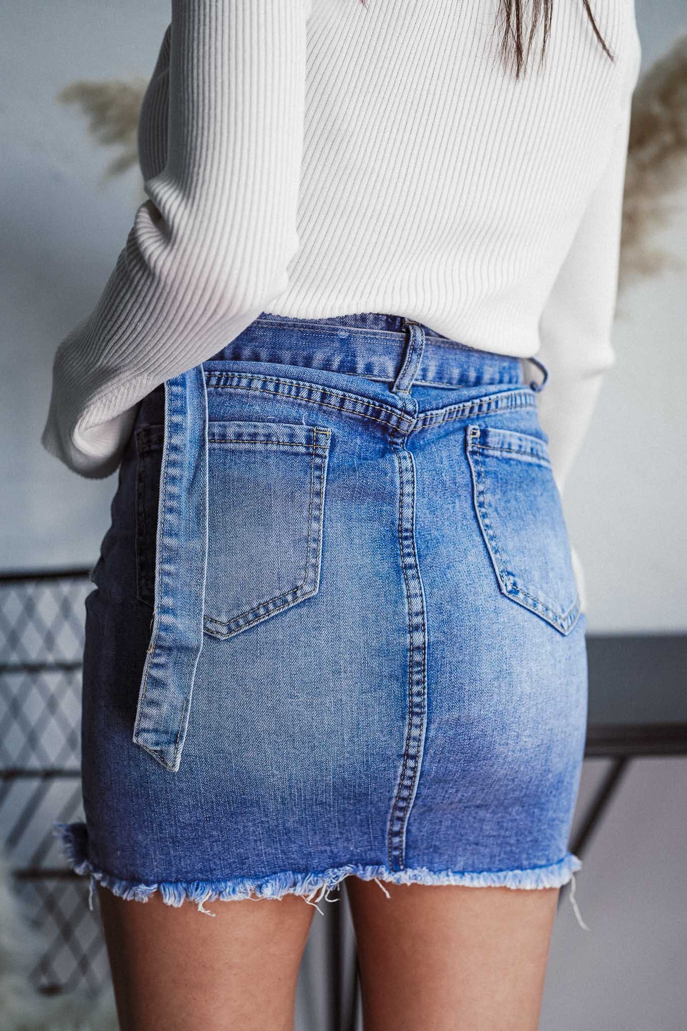 Naia denim skirt with belt - Image 2
