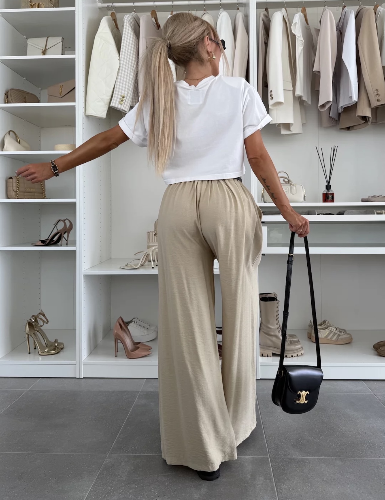 Briony trousers with a beige viscose belt - Image 4