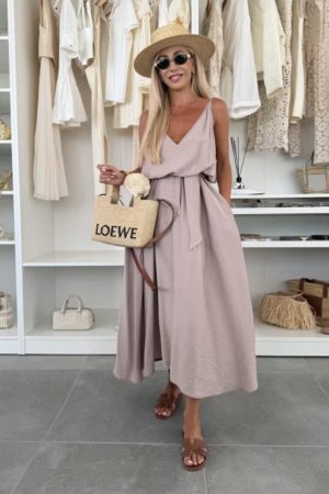 Ivoria blush viscose maxi dress
