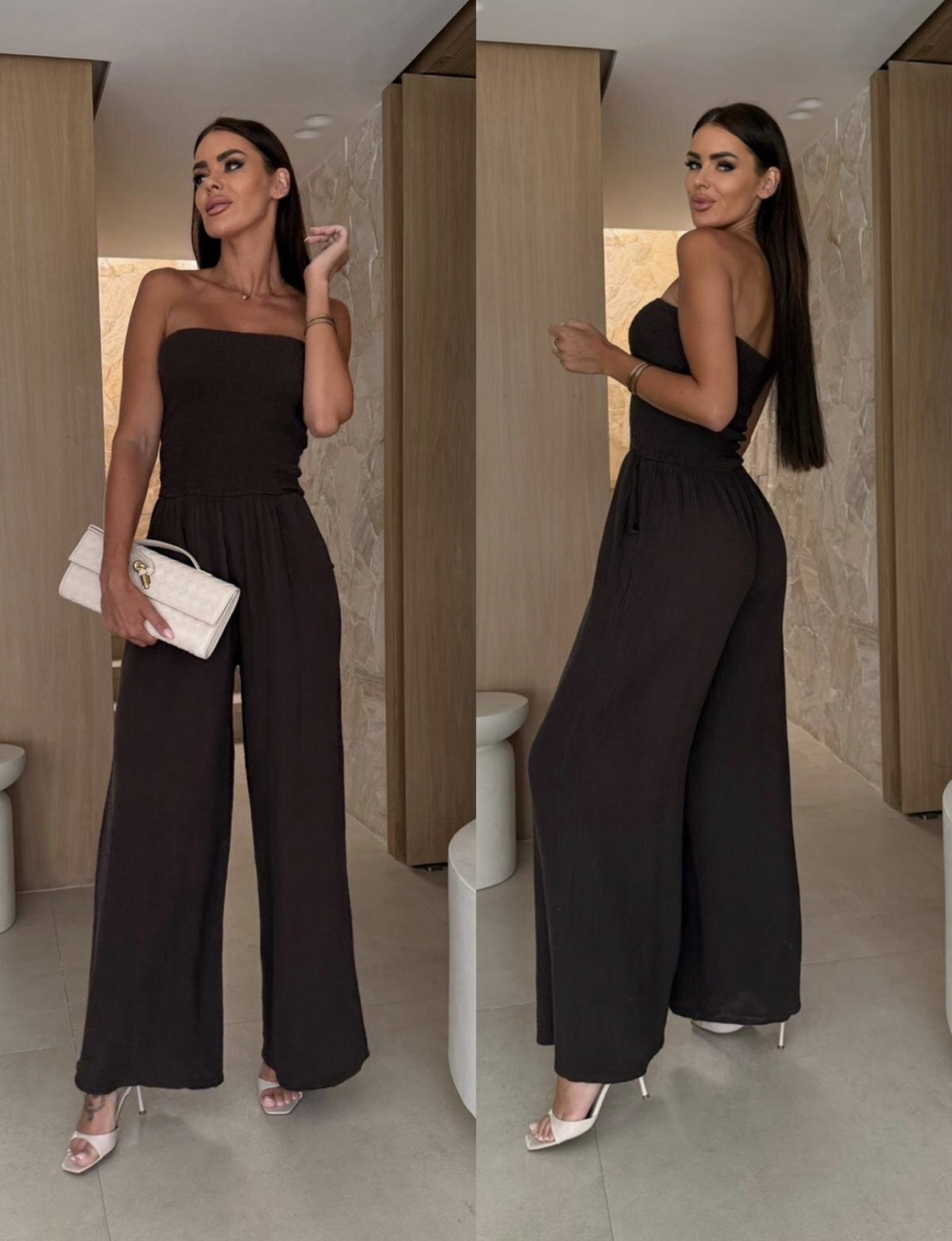 Lorris cotton romper brown - Image 4