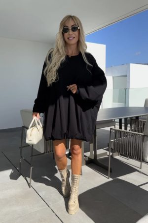 luisa-pulover-obleka-s-pasom-crna-3