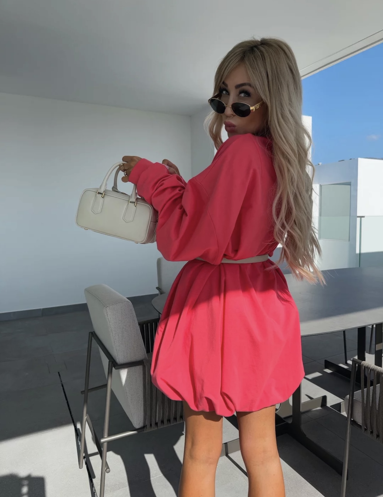 luisa-pulover-obleka-s-pasom-rdeca-1