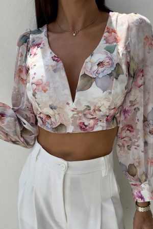 Misha crop top beige