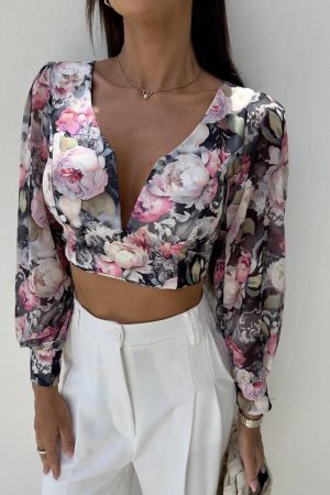 Misha crop top black