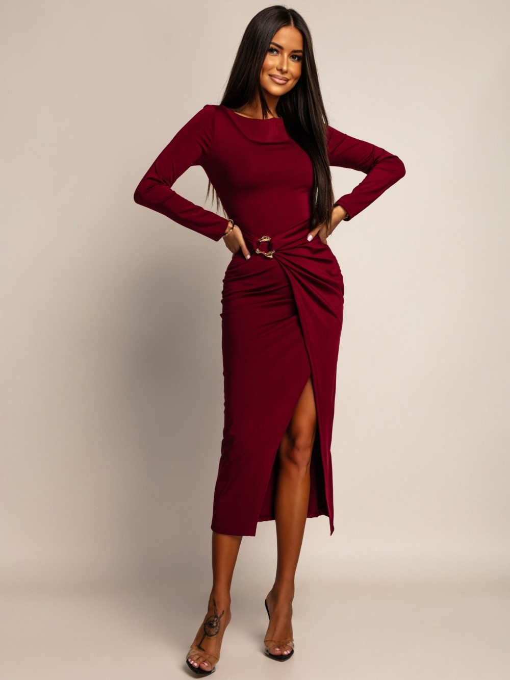 Emma dress burgundy - Image 4