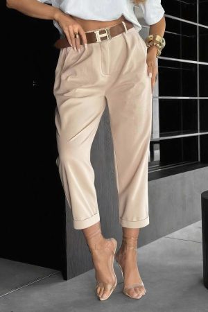 Hallie pants with belt beige