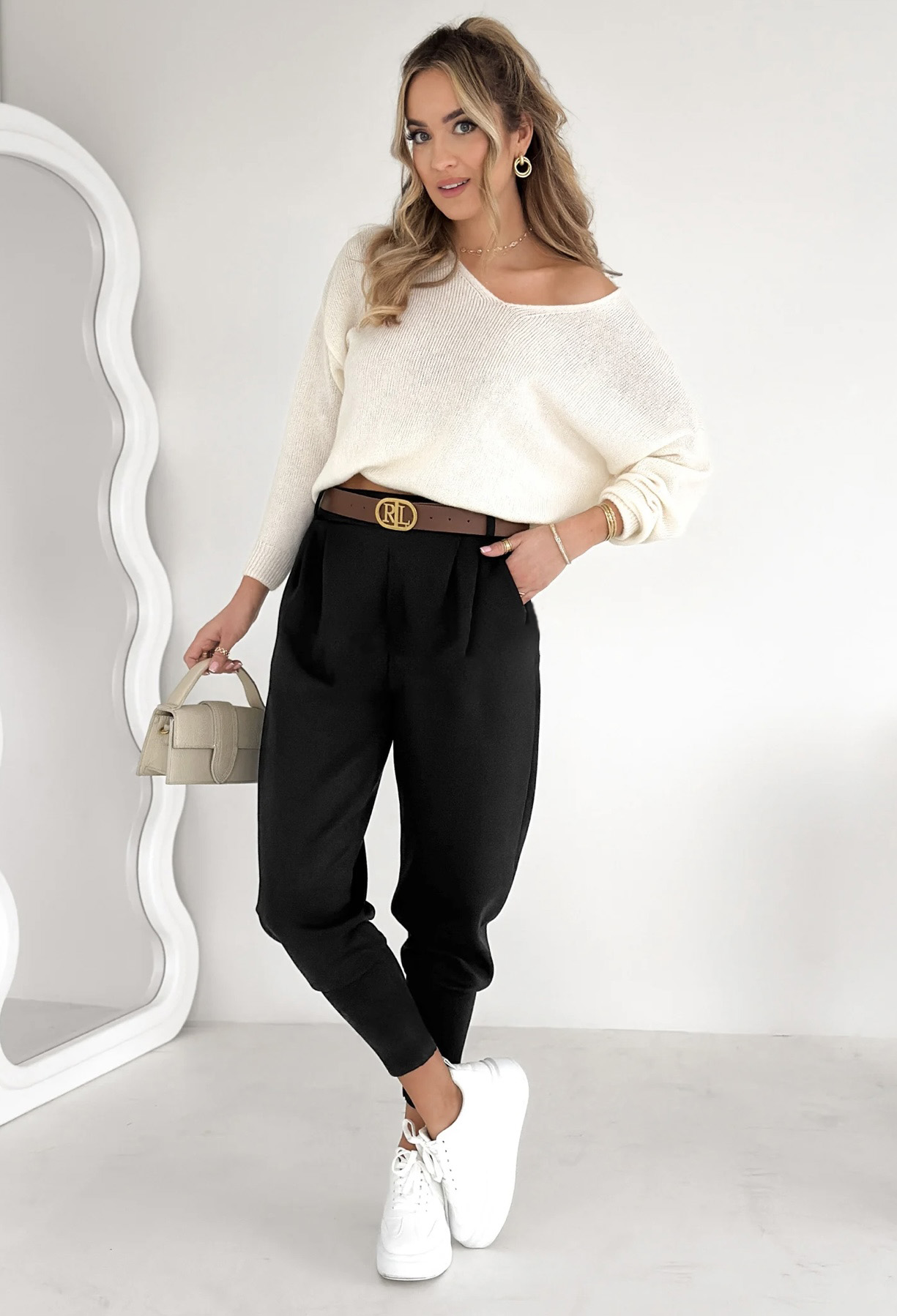 Ralph pants with belt, black - Image 2