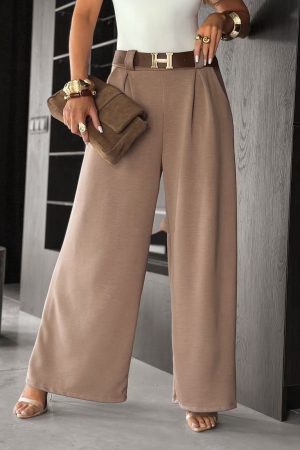 Aisha trousers with belt mocca