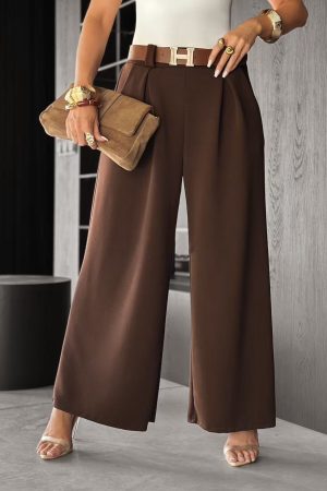 Aisha pants with belt, brown