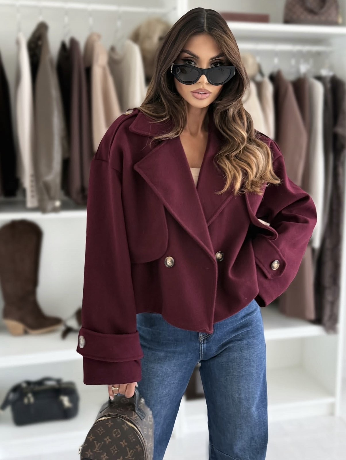 Selene coat burgundy