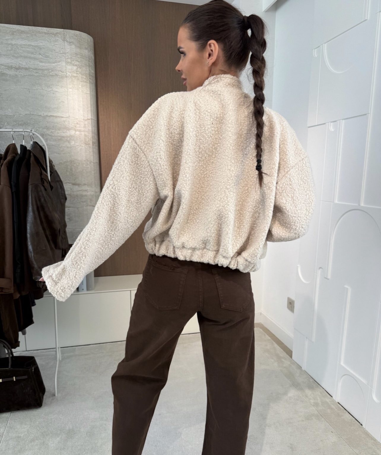 Avielle teddy jacket beige - Image 3