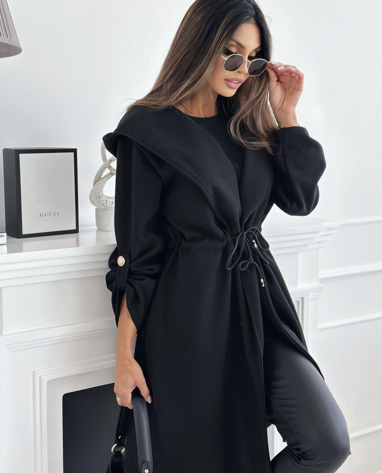 Romilly hooded coat black