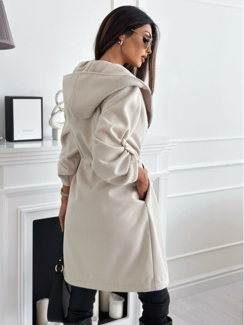 Romilly hooded coat beige - Image 2