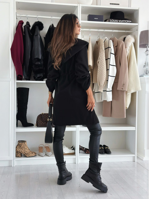 Romilly hooded coat black - Image 3