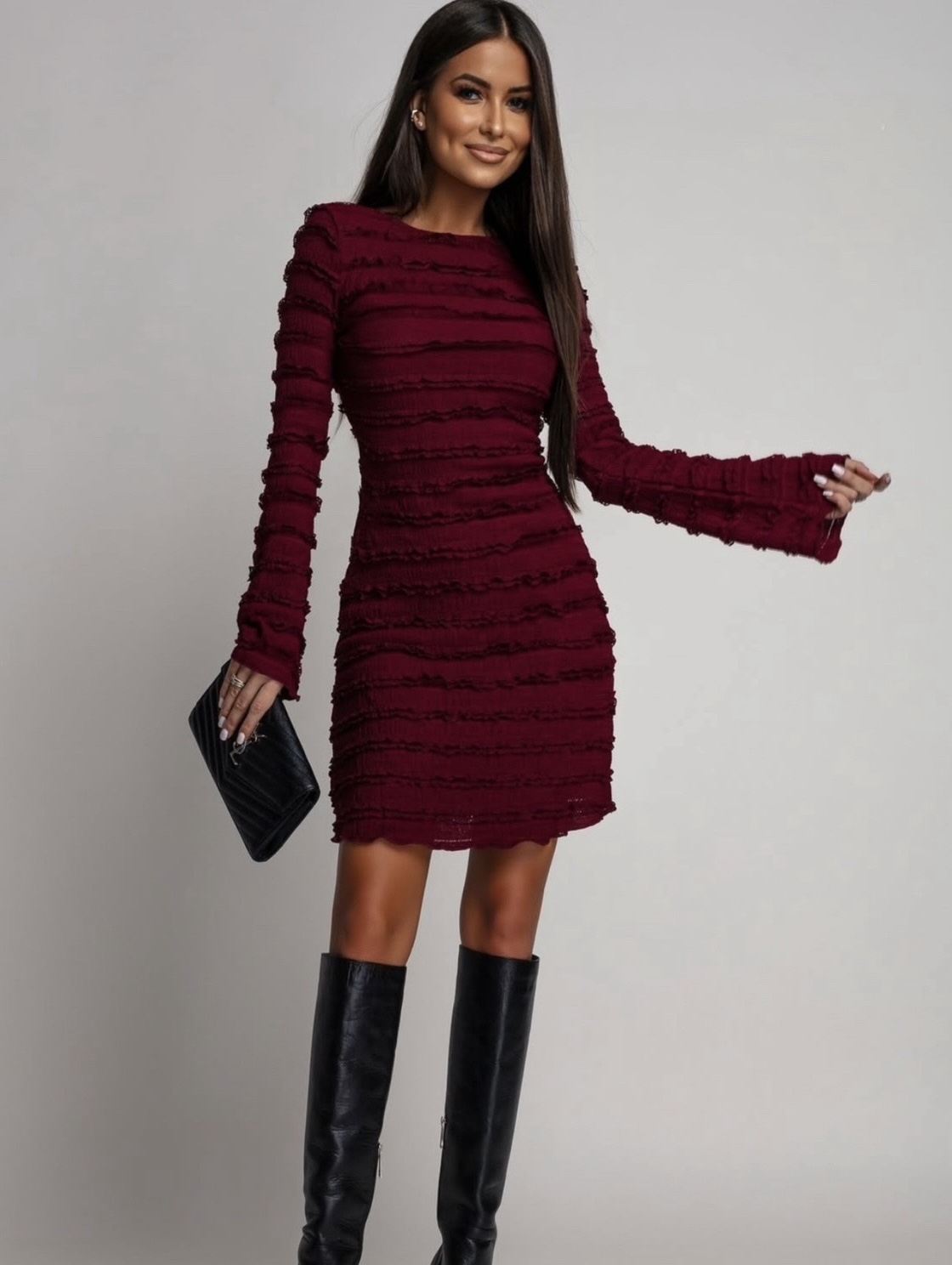 Madeline dress burgundy - Image 3