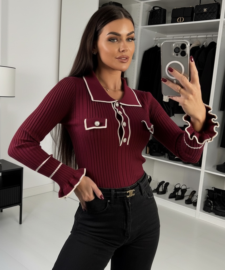 Simone sweater burgundy - Image 3