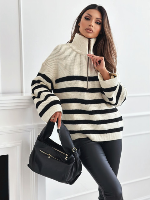 Stripes sweater beige - Image 2