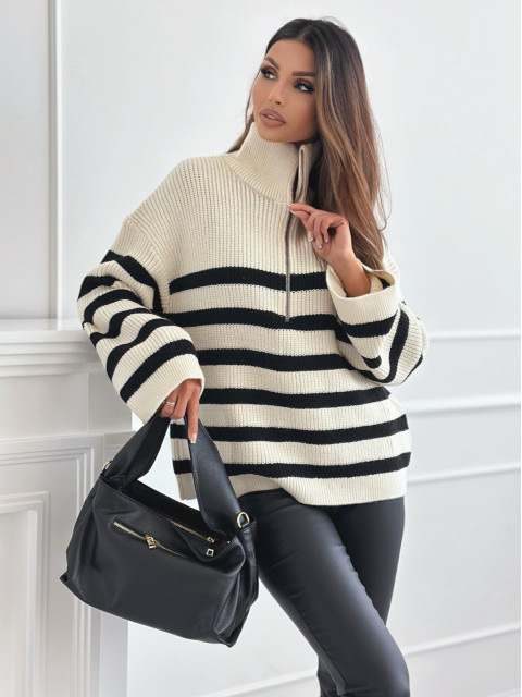 Stripes sweater beige - Image 3