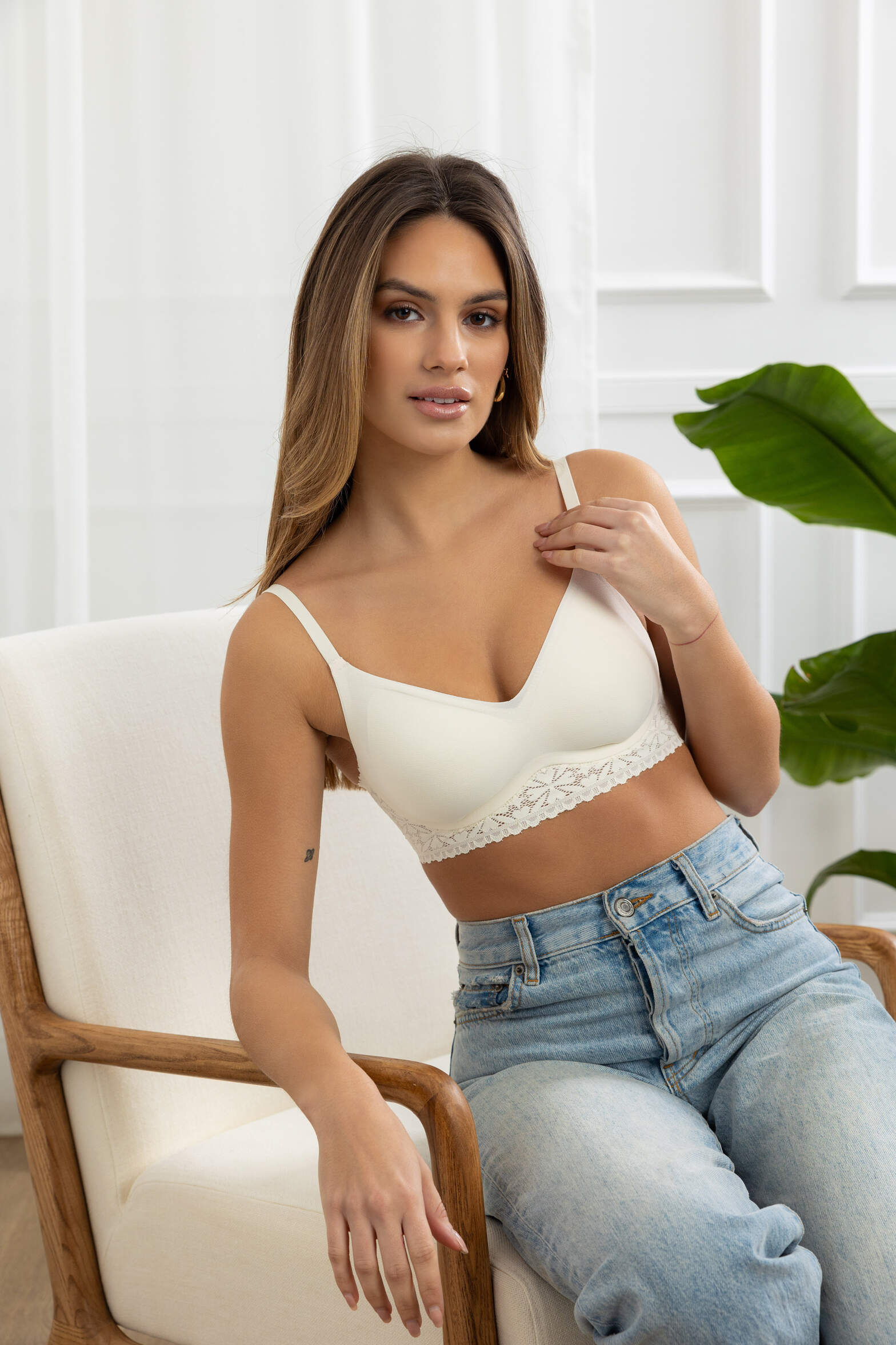 Wireless lace bra AUDREY white - Image 4