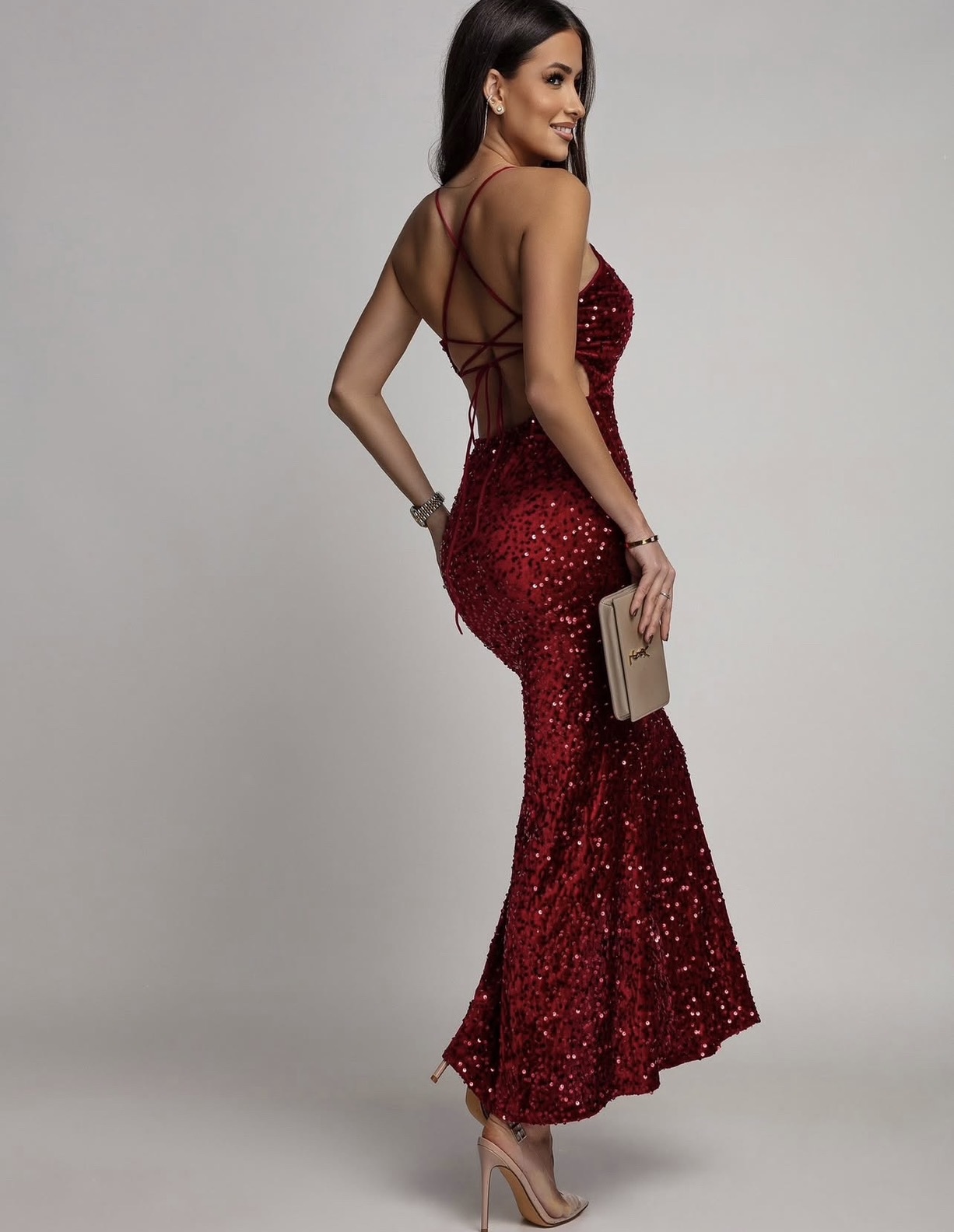 Allegra dress burgundy - Image 2