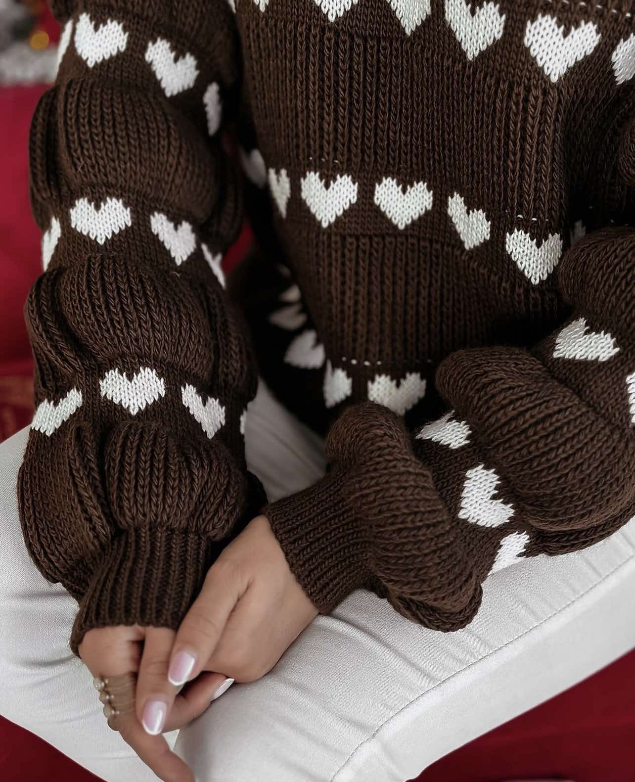 Heart sweater brown - Image 2