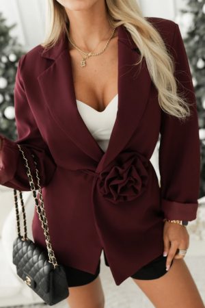 Cersei blazer with burgundy flower