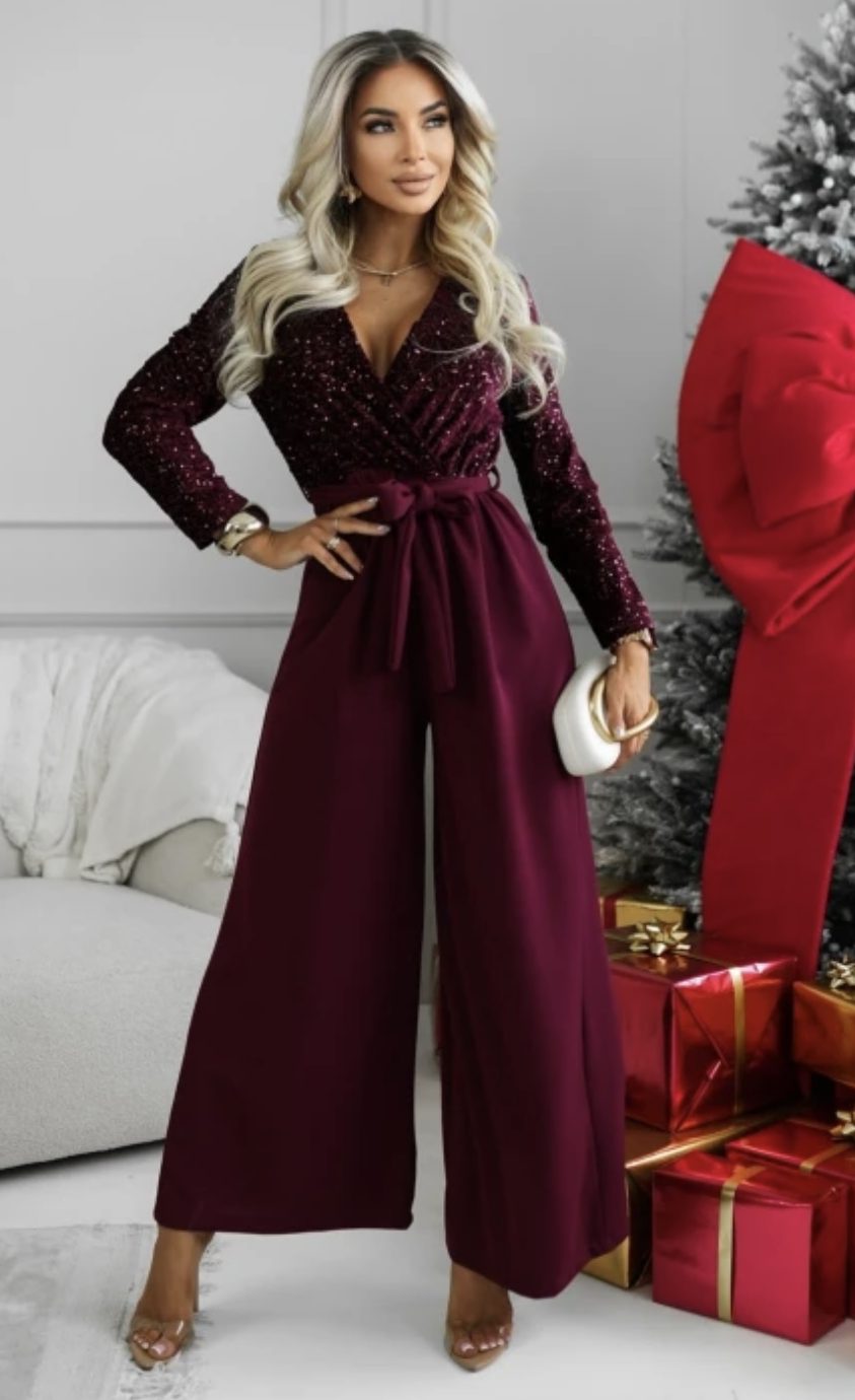 Morgan jumpsuit burgundy