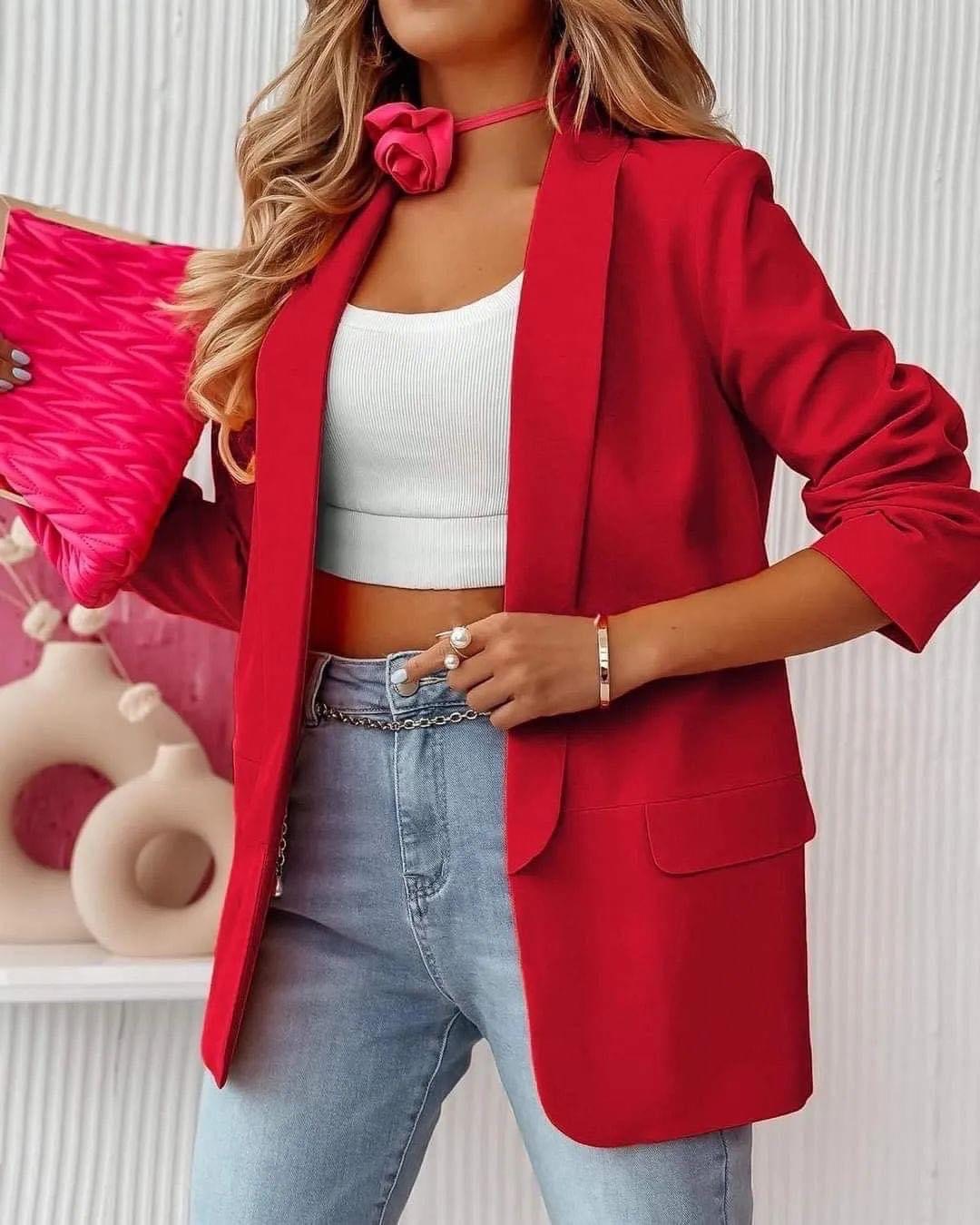 Evelyn blazer red