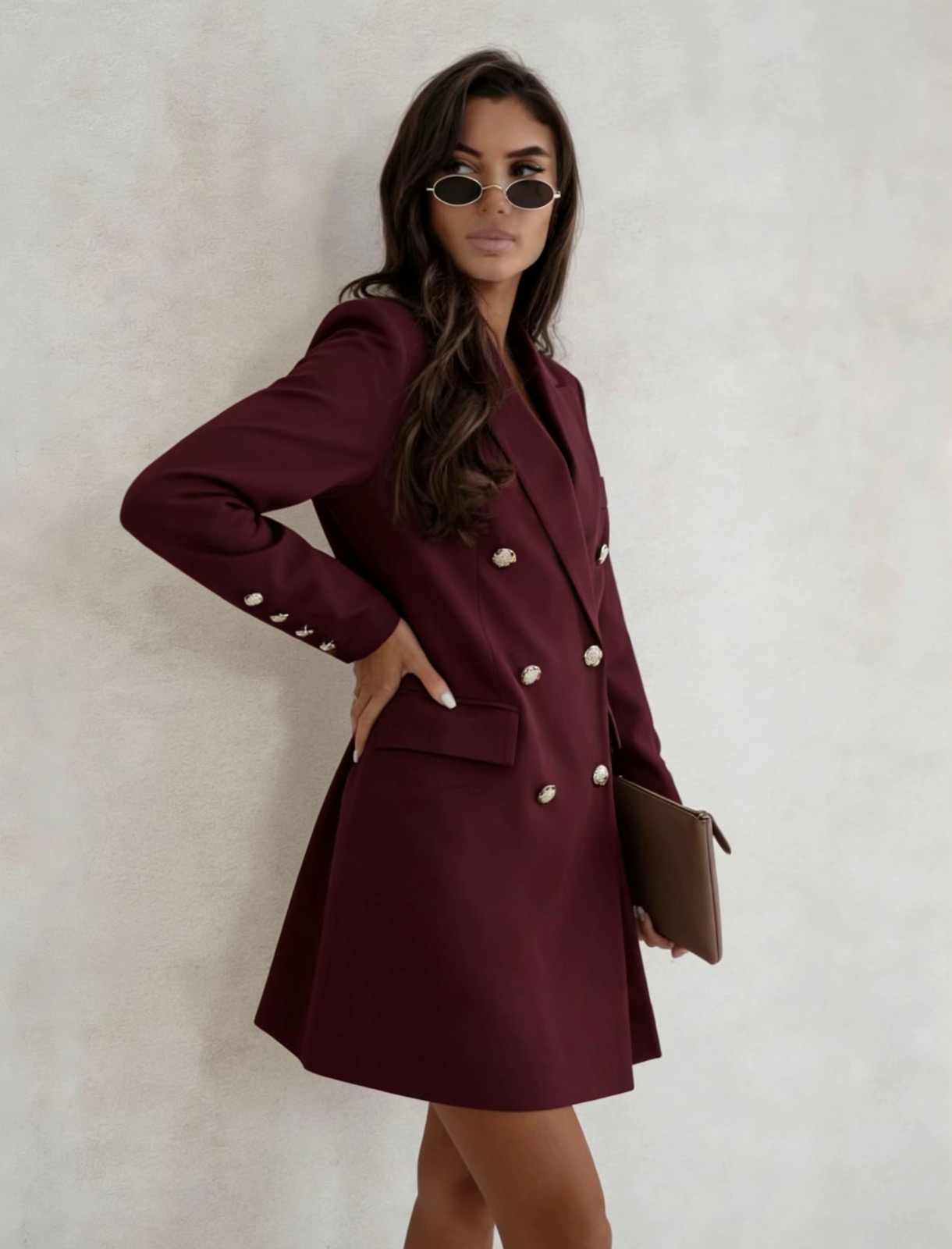 Lurenn blazer dress burgundy - Image 2