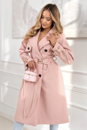 Harriet coat with belt pink