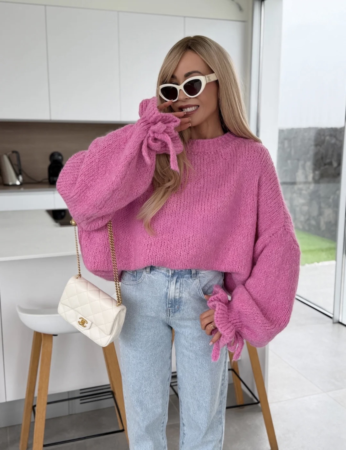 Delora chunky sweater fuchsia
