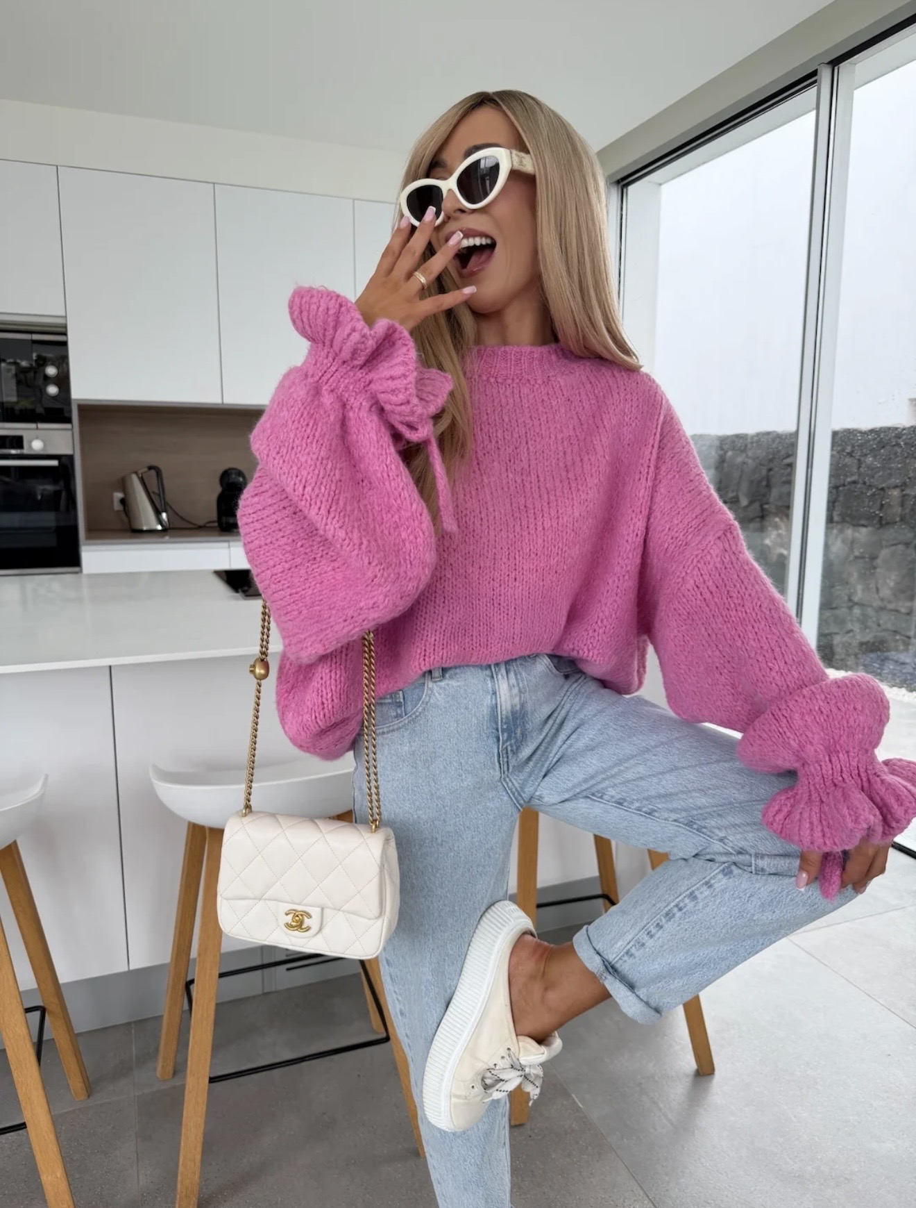Delora chunky sweater fuchsia - Image 2