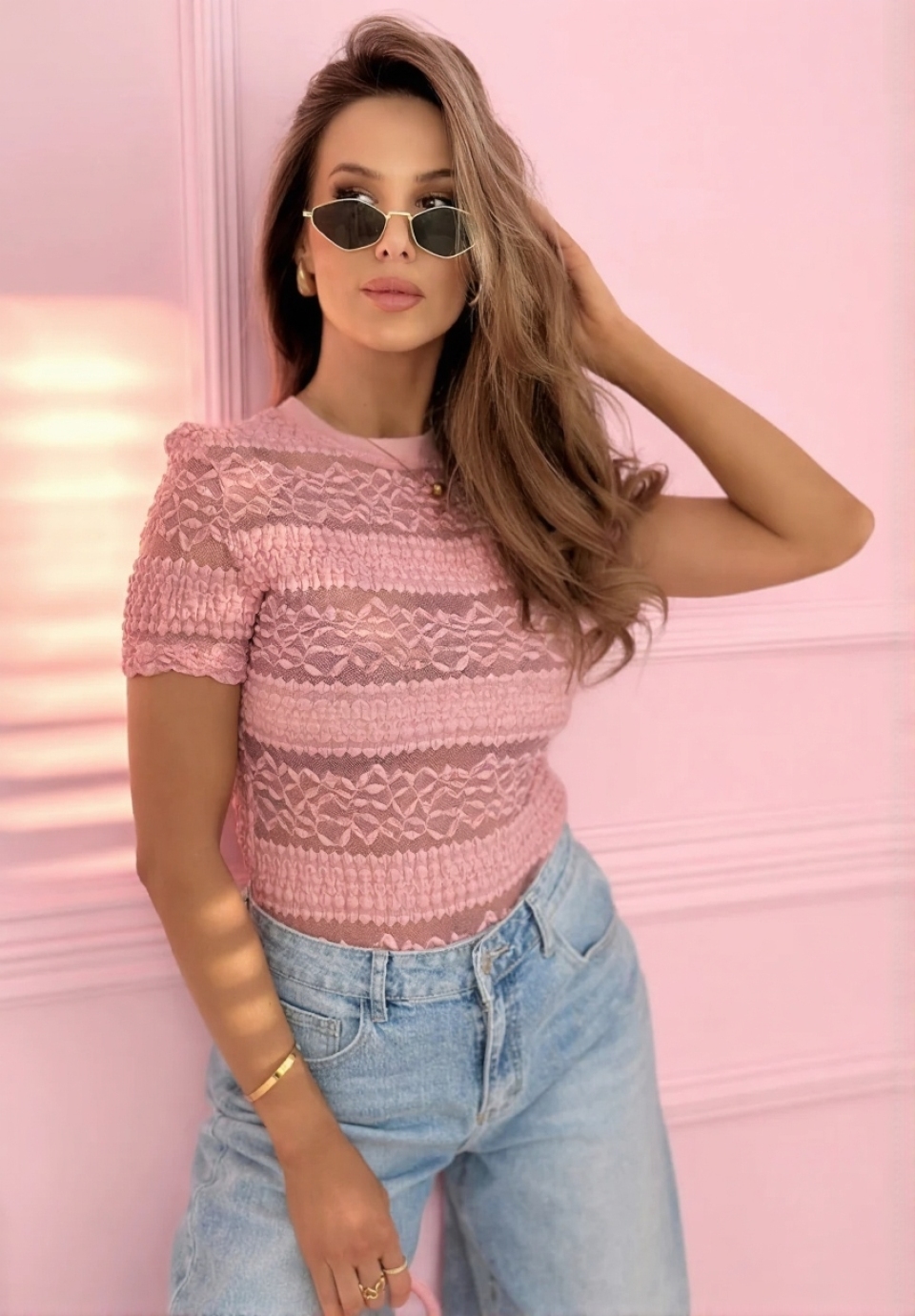 Adele short-sleeved pink shirt - Image 2