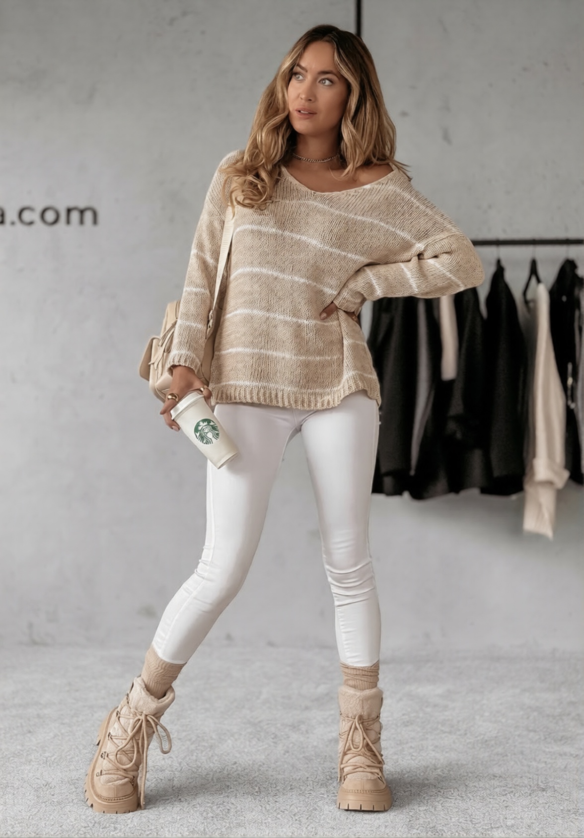 Elon push-up jeans white - Image 3