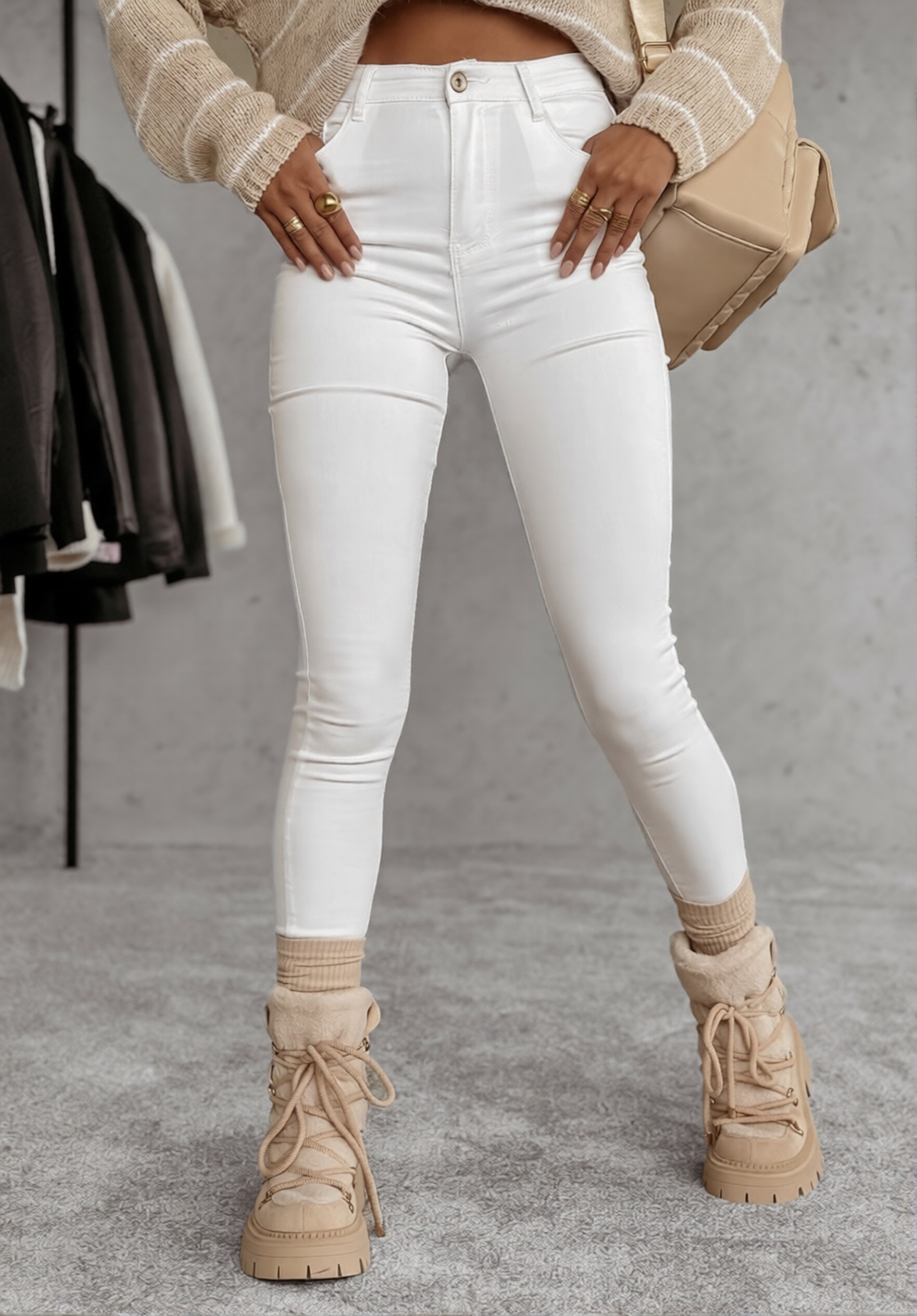 Elon push-up jeans white - Image 2