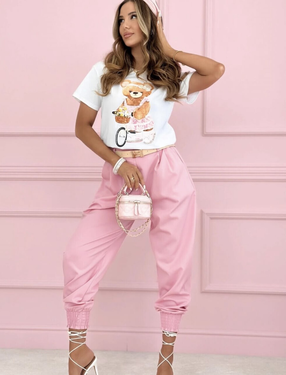 Ryion pants with belt pink - Image 2