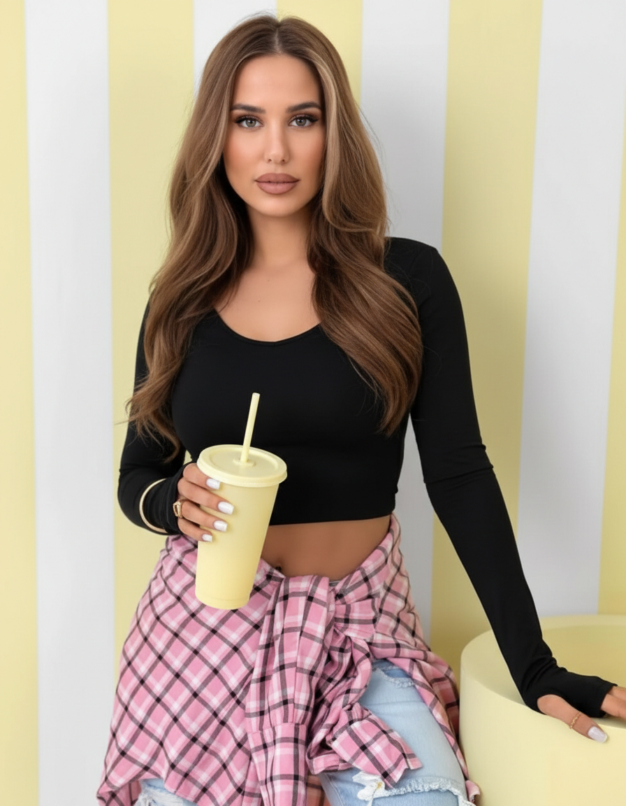 Lumi crop top black - Image 2