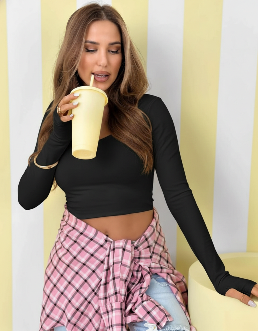 Lumi crop top black