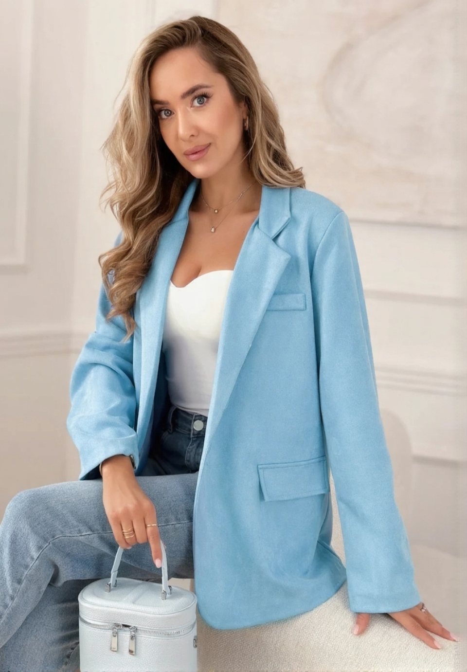 Verace suede blazer blue - Image 5