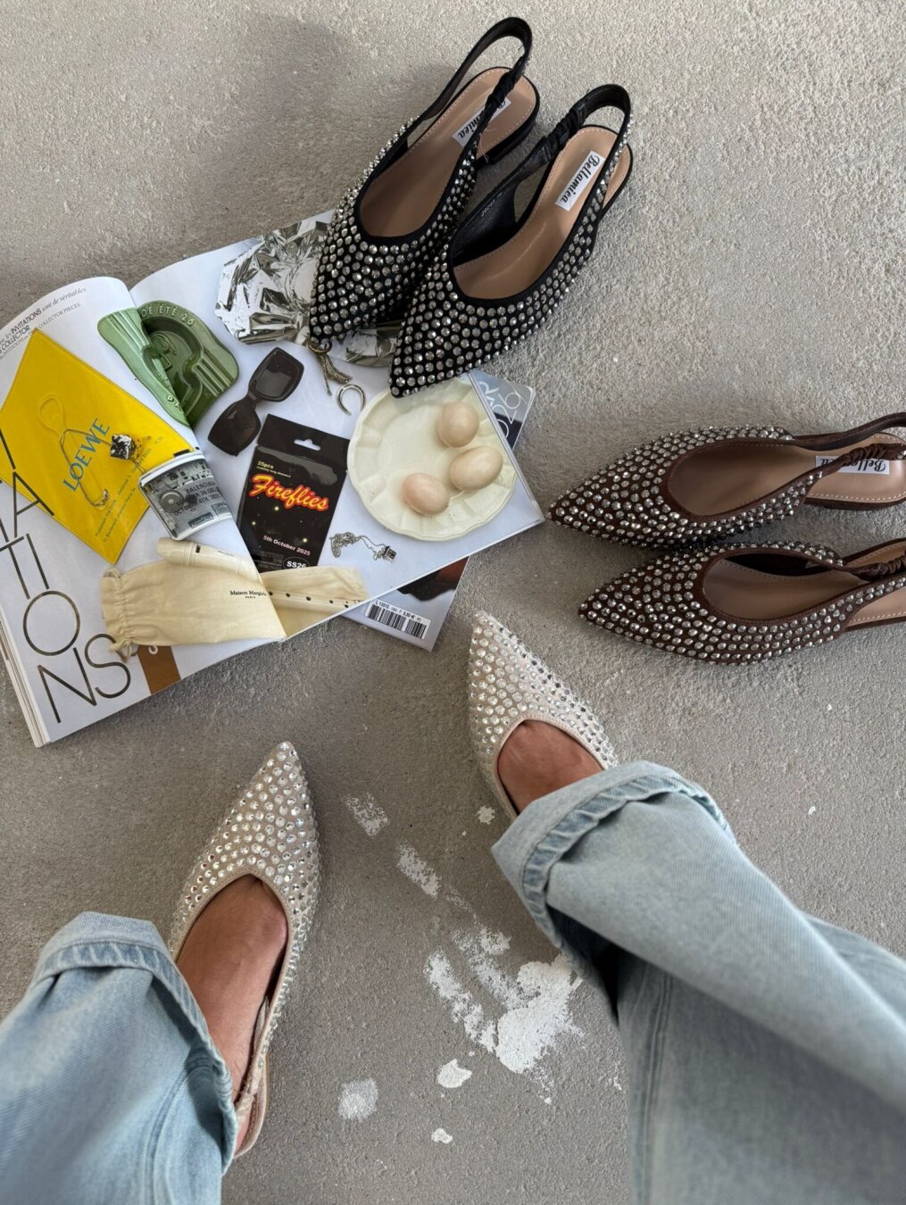 Nivella ballerinas with glitter beige - Image 3