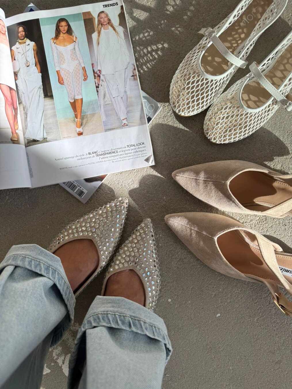 Nivella ballerinas with glitter beige - Image 2