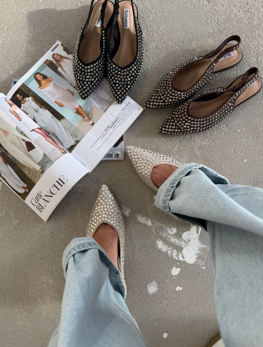Nivella ballerinas with glitter beige